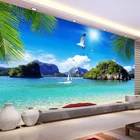 Настенная 3D-Ткань на заказ, современные фотообои с изображением Морского Пейзажа, тема для гостиной, фона для отеля