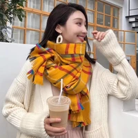 scarf plaid check multi striped women winter cashmere scarf shawls stoles warm blanket foulard bandana pashimina wraps ll181101