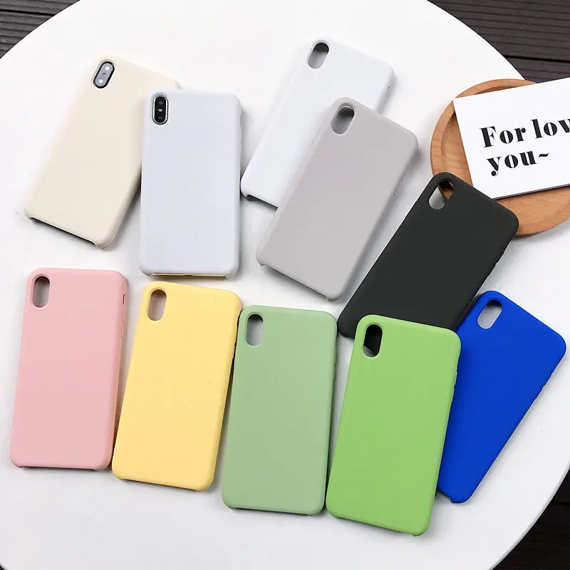 Роскошный тонкий жидкий силиконовый ударопрочный чехол для iPhone X XS Max XR 6 6S 7 8 Plus