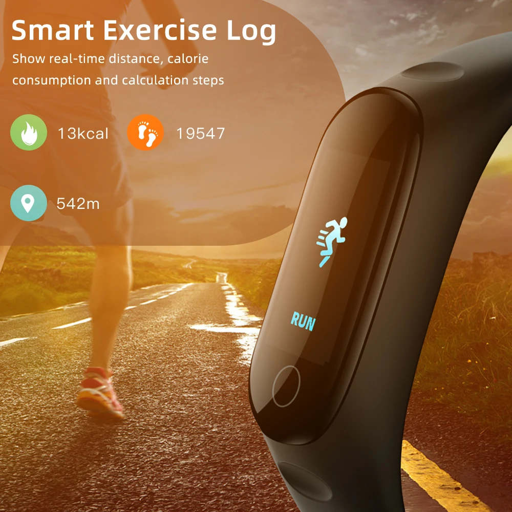 Фитнес браслет с цветным экраном пульсометр PK Mi Band 4 3 новинка 2019|Смарт-браслеты| |