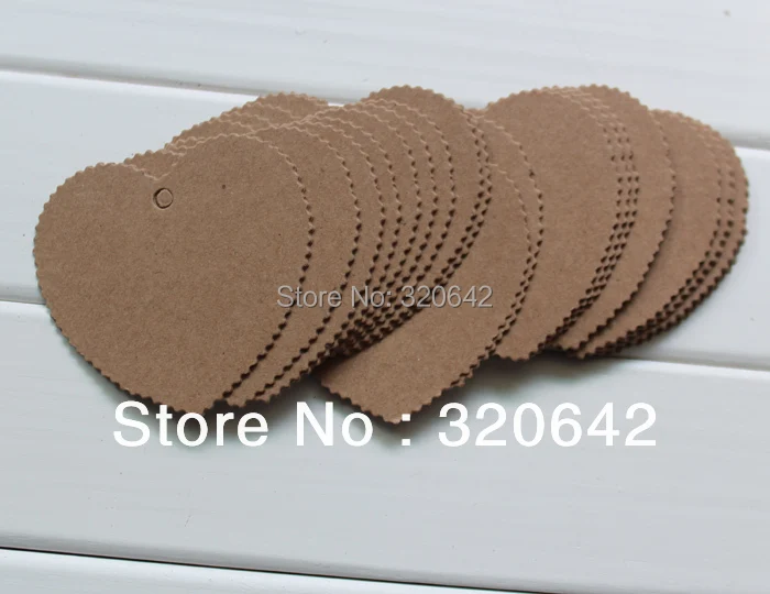 DIY пустая Сладкая форма сердца Ретро бутики коричневая крафт Бумага бирки