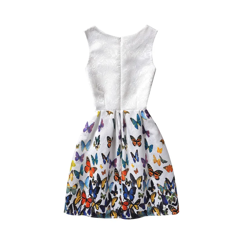 2017 summer family matching clothes mommy and me colorful butterfly mother daughter dresses vest dress girls tutu princess | Мать и