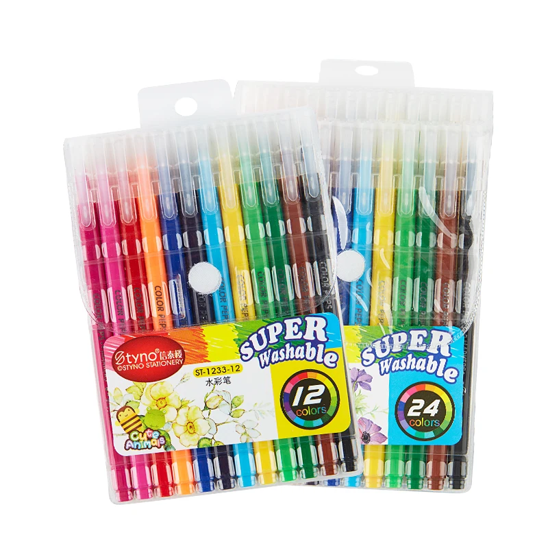 

Children Washable Painting Graffiti Pen 12/24 Colors Water-color Pen Magic Refillable Water Brush Ink Pen Art Marker Pen ST-1233