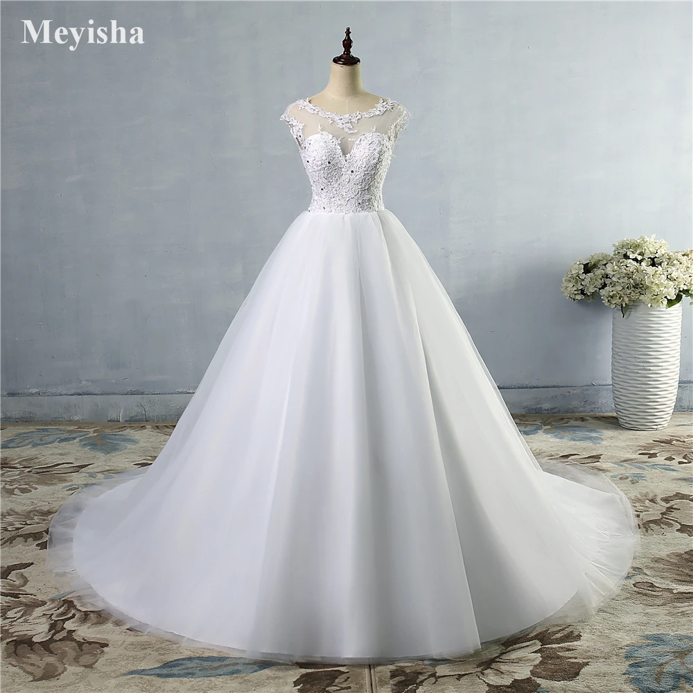 ZJ9073 2019 Новый стиль Мода кружева белого цвета и слоновой кости свадебные платья