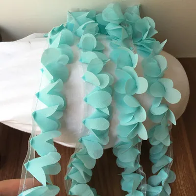 5 Yard/Lot 3D Chiffon Flowers Lace Trim Fabric 3.5cm Wedding Shoes Child Clothes Skirts DIY Accessories RS1112 | Дом и сад