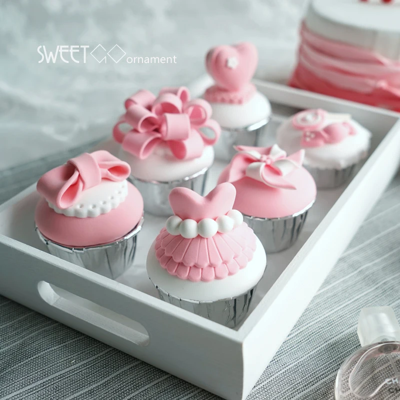 SWEETGO искусственный кекс розовый поддельный помадка торт формы глиняные украшения установки для маленьких девочек шоу/магазин витрина/выпечки Любителя