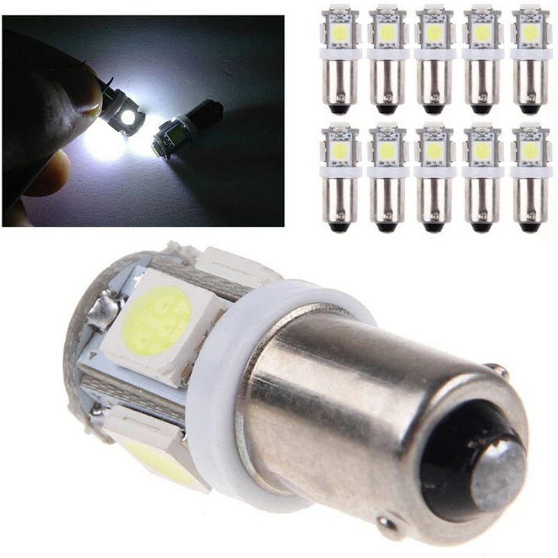 

JX-LCLYL 10 шт. T11 BA9S 5050 5SMD светодиодный Поворотники боковые светильник лампы белого цвета