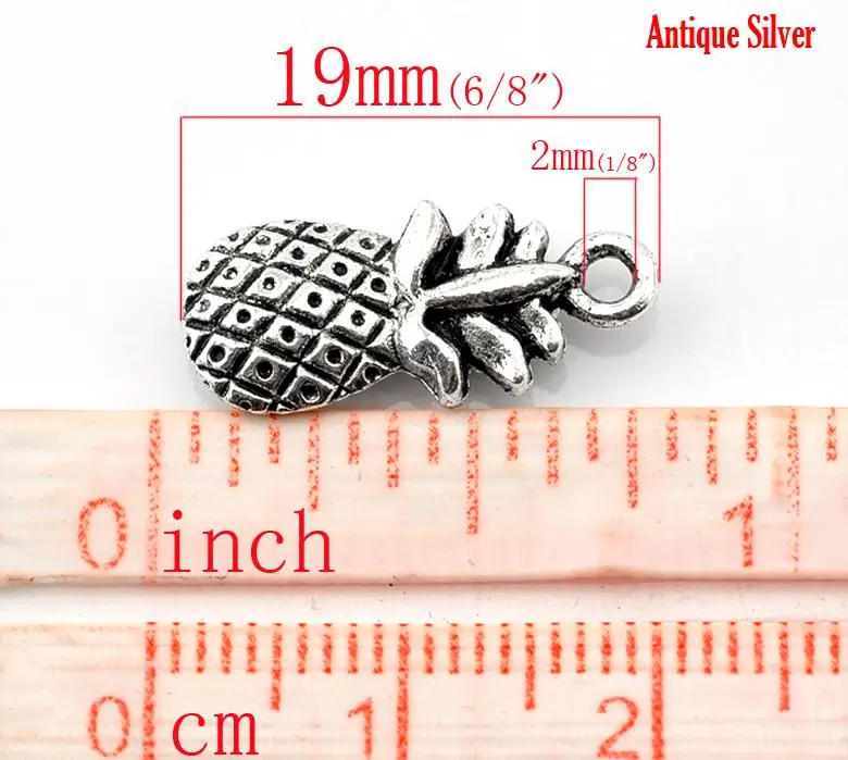 DoreenBeads подвески из цинкового металлического сплава ананас античный серебряный