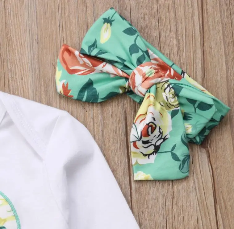 Комплект из 3 предметов Одежда для новорожденных и маленьких девочек комбинезон