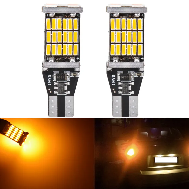 T15 Orange Katur 2x T15 W16W светодиодный обратный Светильник лампы 920 921 912 С CAN-BUS 4014 45SMD Оранжевый Светодиодный использования парковочной Светильник лампы DC12V BA15S - Испускаемый цвет: T15 Orange