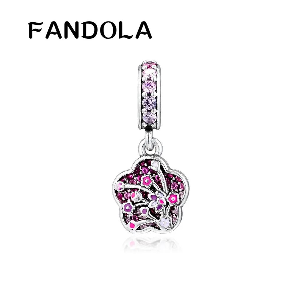 Подвески из серебра 925 пробы в виде Цветка Персика для браслета Pandora | Украшения и