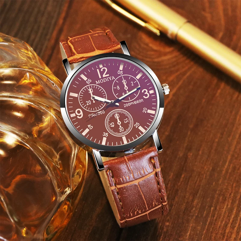 Армейские военные спортивные аналоговые кварцевые наручные часы модные кожаные