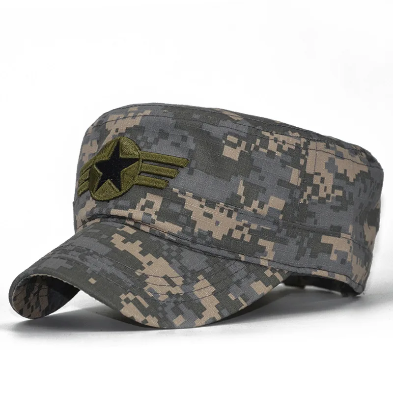 LADUNDI Открытый Спорт Snapback шапки камуфляж шляпа звезда Acu бренд Snapback армии Шапки для Для мужчин Flat Top Dad Hat шляпа - Цвет: 01