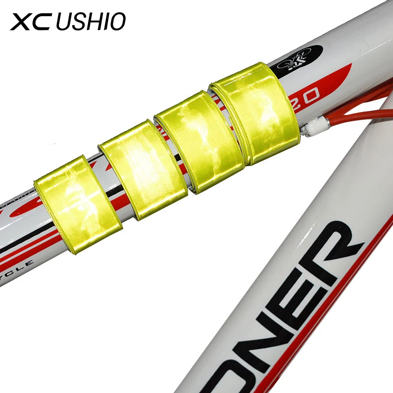 2Pcs Protable Mountain Bike Bicycle MTB Reflective Safe Leg Pants Clip Strap Silicon Steel Reflector Tape Cycling Accessories|cycling