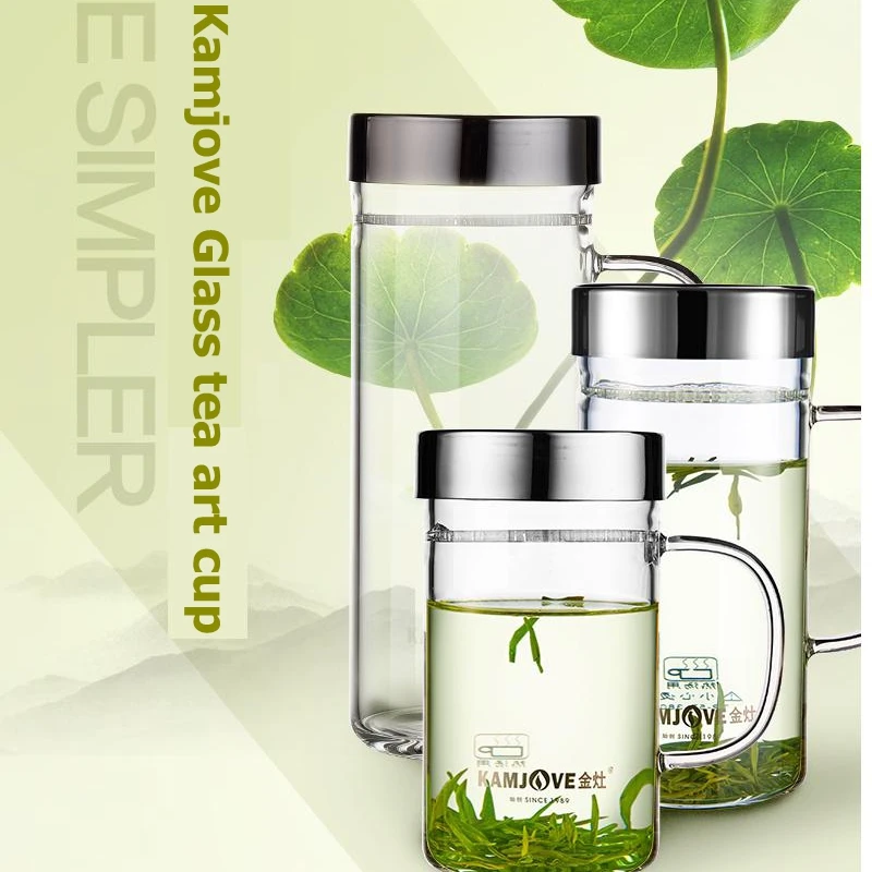 Kamjove Кружка фильтр для чайной чашки чашка воды с крышкой жаростойкий чайник