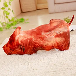 Porket 60cm Реалистичная запеченая еда игрушка Фаршированная ферма животные рыбы плюшевые подушки Декор реквизит летниее барбекю закуски садовая подстилка курица свинина кальмар - Цвет: Porket 60cm