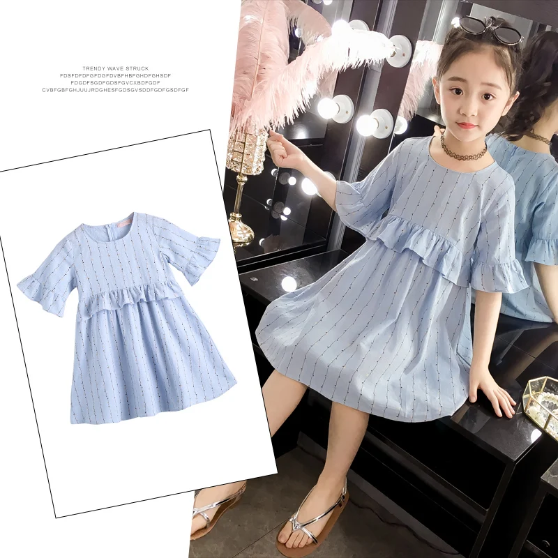 Summer girls Dress Baby Girls Clothes Fashion Floral Pattern Short Sleeve Kids Toddler Pageant Sundress | Детская одежда и обувь