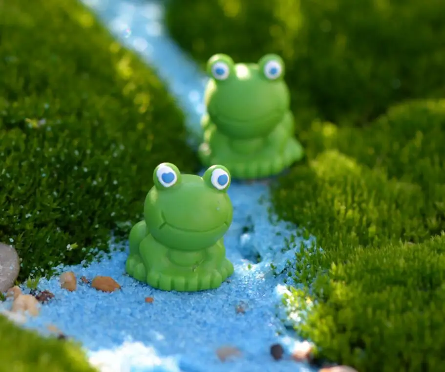 50 шт. Kawaii Blue Eyes Frogs мини игрушки DIY аниме Мультяшные фигурки сказочные садовые