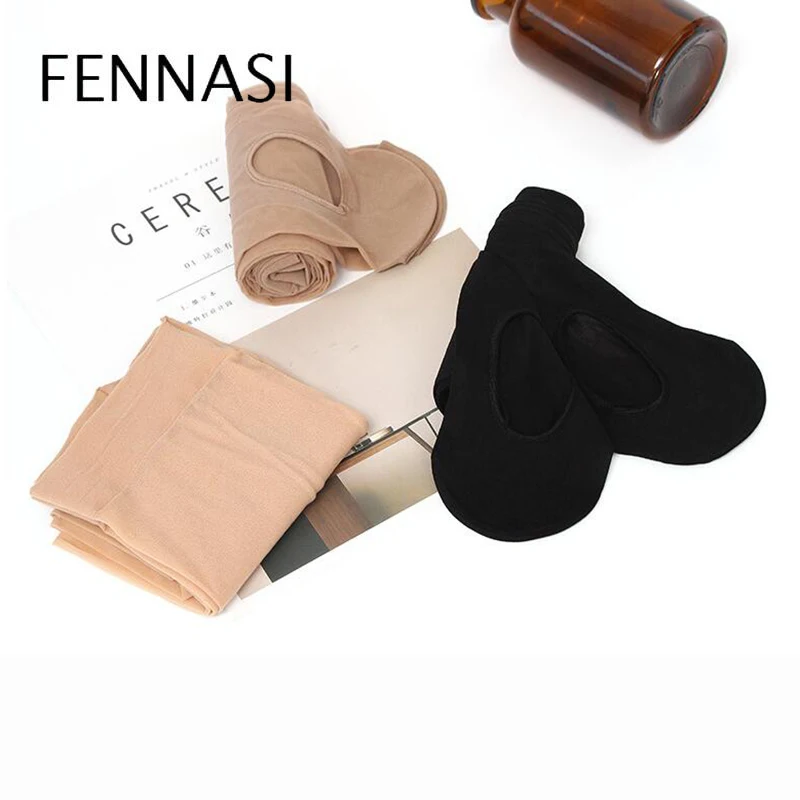 

FENNASI Sexy Woman Footed Hole Pantyhose Ultra-thin Solid Nylons Lady Tights High Waist Female Transparent Dance Pantyhose
