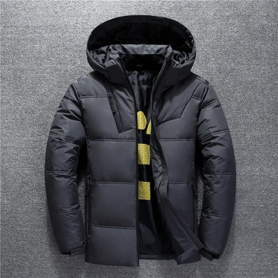 VROKINO New In Thick Winter Warm Down Jacket Men's Casual High Quality White Duck Down Jacket Men's Parker Coat M-3XL - Цвет: Dark gray