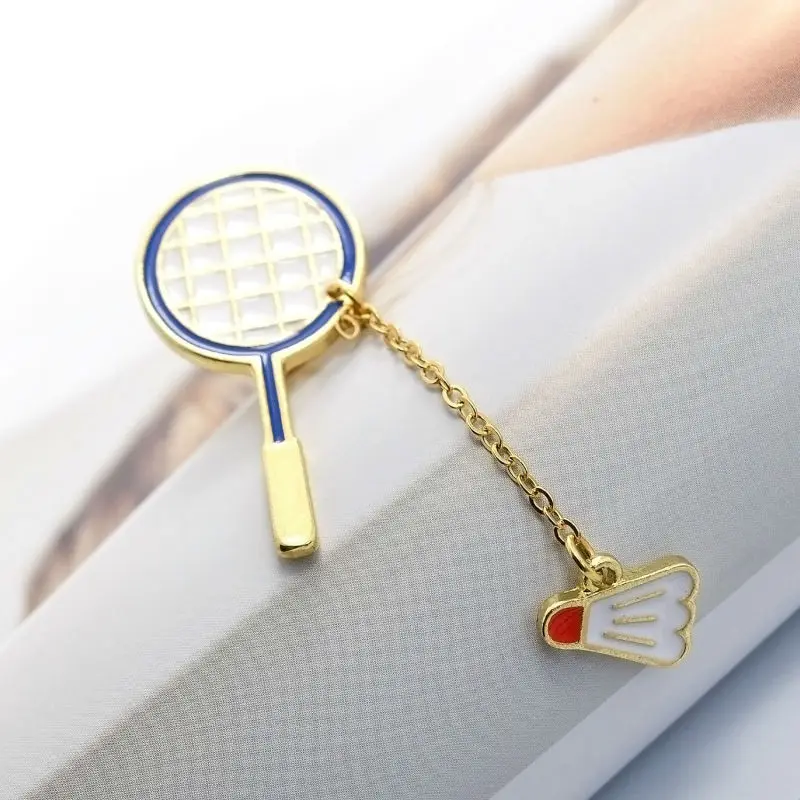 Новое поступление золото цвет красной эмалью Настольный теннис броши для Для