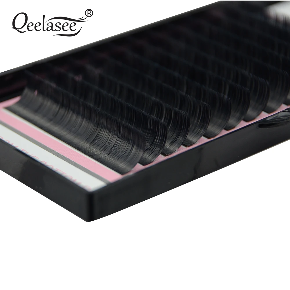 Qeelasee shiny flat lashes split tips individual mink eyelashes ellipse shaped light soft maquiagem cilios | Красота и здоровье