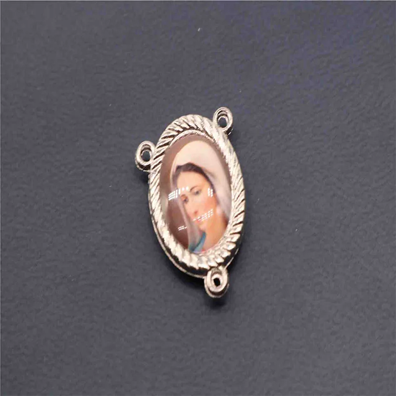 D0221 Catholic rosary necklace triangle medallion attachment. Various Saint Mary Jesus Christ icon triangle necklace rosary medal - Окраска металла: D0221