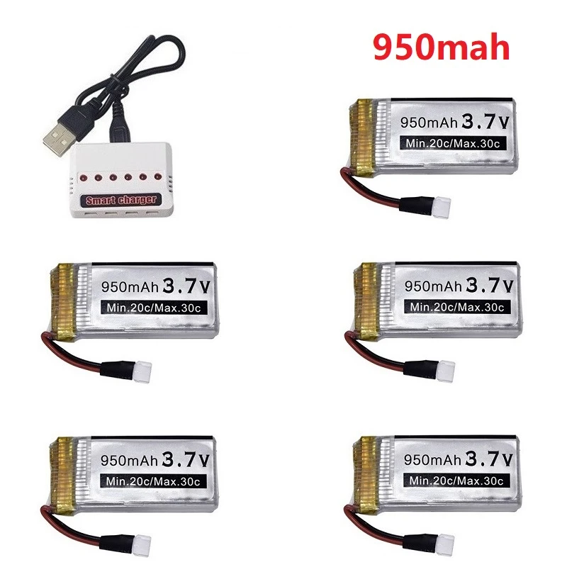 3 7 В 950 мАч Lipo батарея + 6 шт. Usb зарядное устройство для Syma X5 X5c 1 X5s X5sw X5sc Mjx X708W Rc Quadcopter