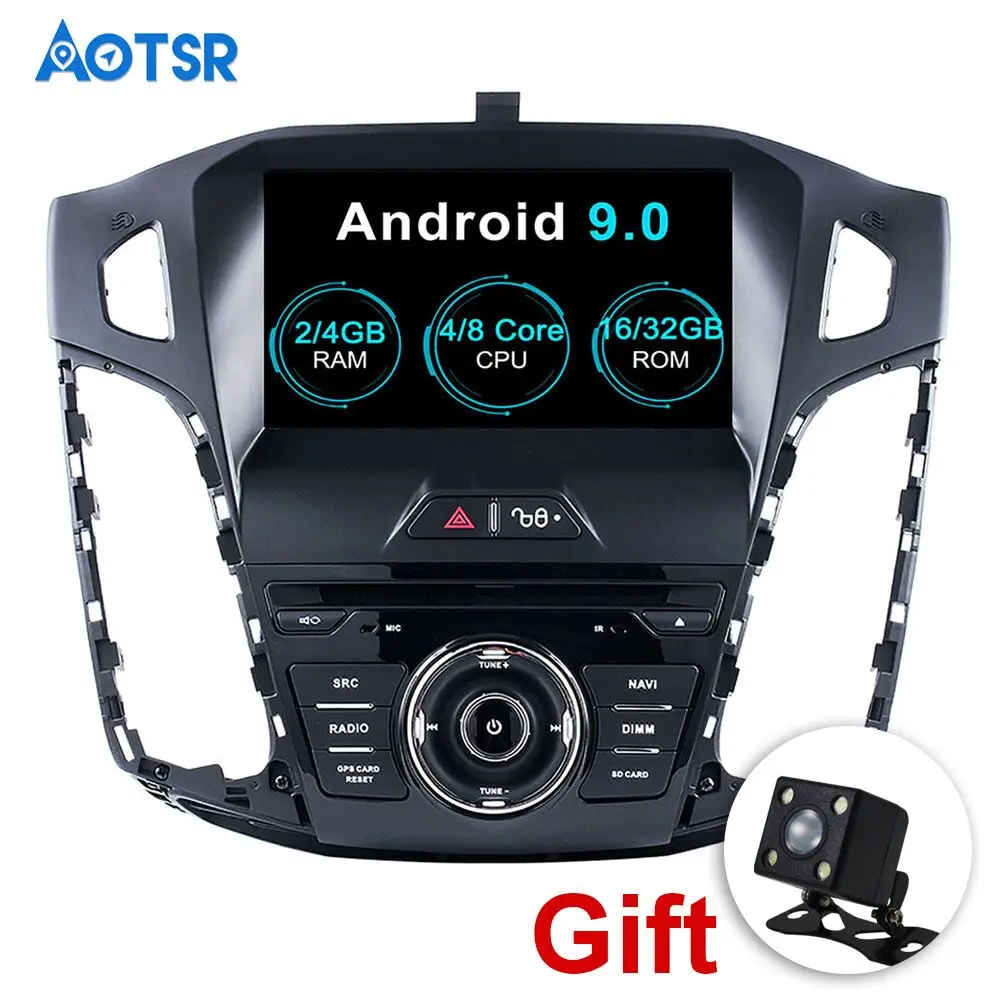 Автомобильный DVD плеер Aotsr Android 9 0 с GPS навигацией для Ford Focus 2012 2018 мультимедийный 2