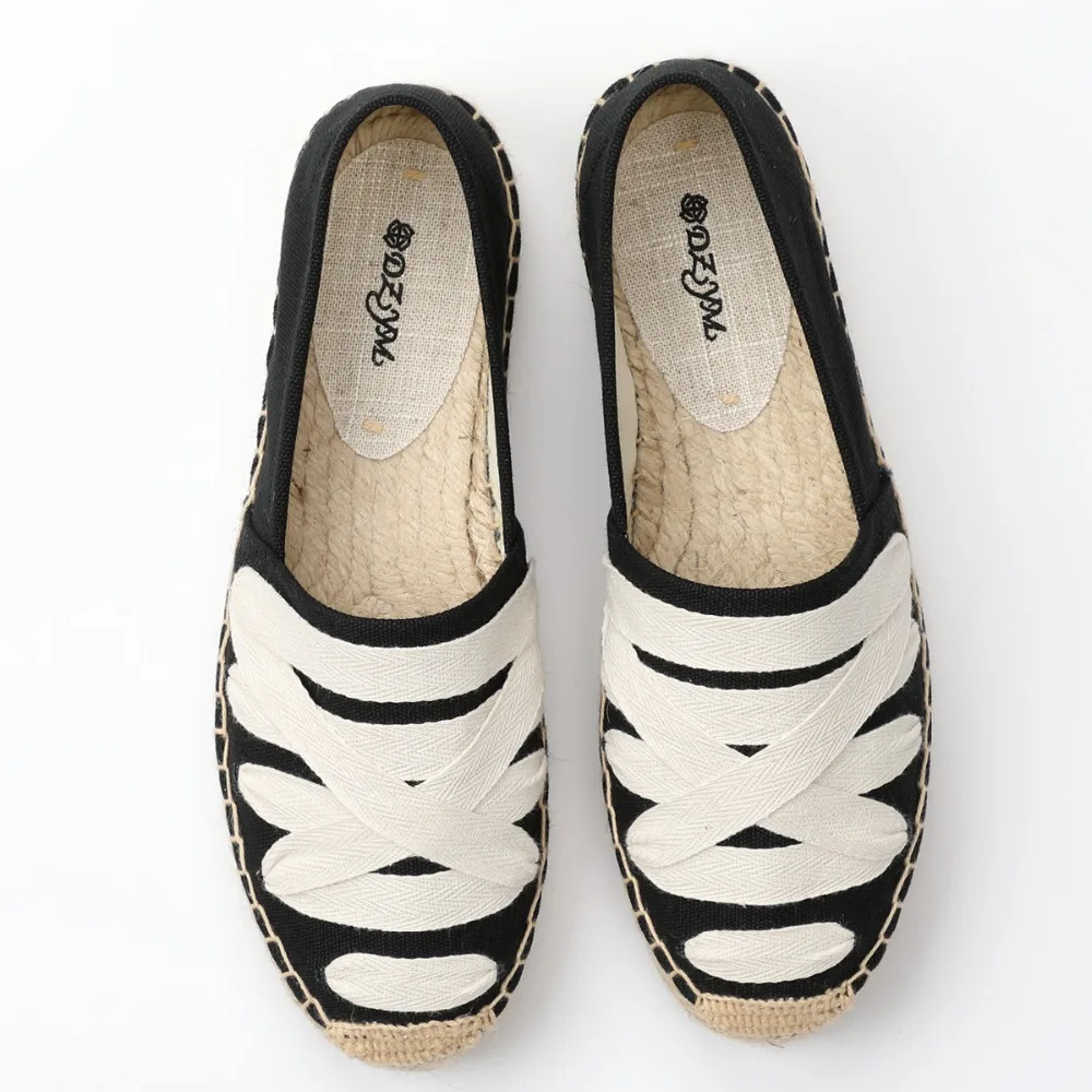 Женские парусиновые слипоны на плоской подошве Дизайнер бренда мокасины с