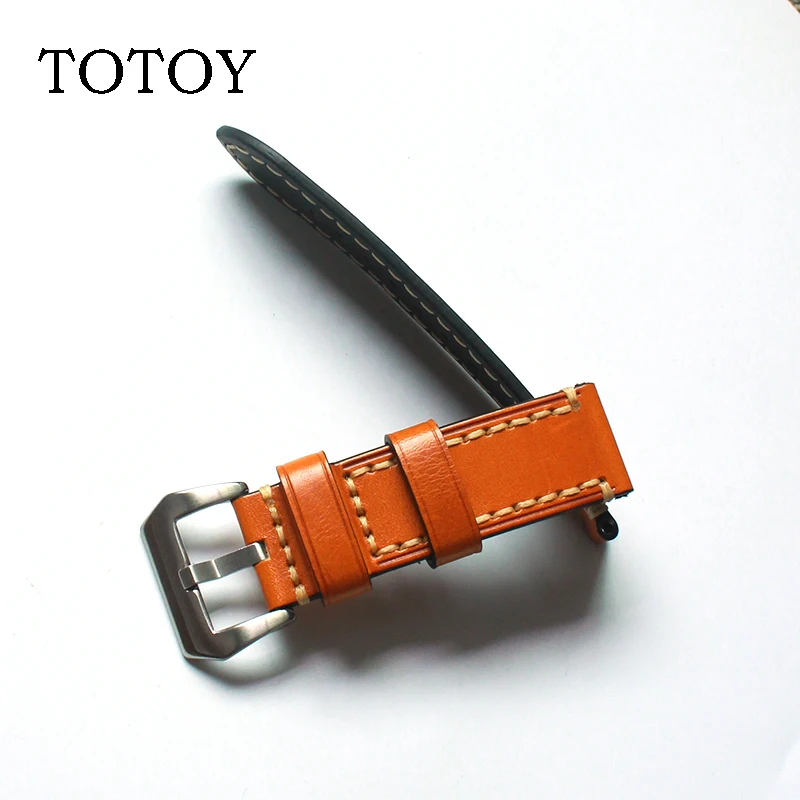 TOTOY for Panerai pam 18mm19mm21mm23mm 22mm 20mm 24mm 26MM leather strap Italian crazy horse retro men's | Наручные часы