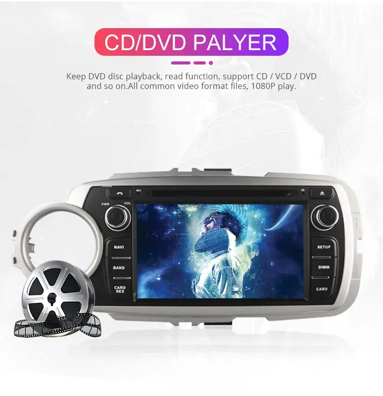 Besina Android 9,0 автомобильный мультимедийный плеер для Toyota Yaris 2012 2013 DVD VD gps навигации стерео радио аудио
