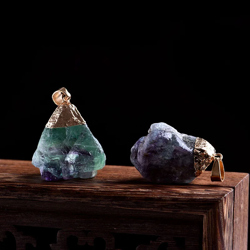 1 шт Природные Красочные Флюорит Кристалл Подвеска минеральная ювелирные