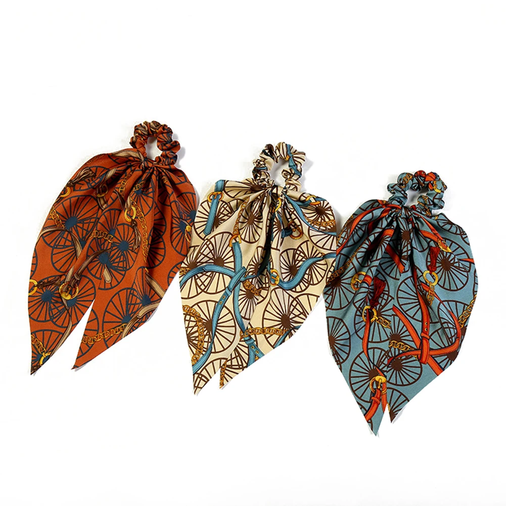 Женский бантик для волос в горошек повязка с цветами шарф хвостиком держатель