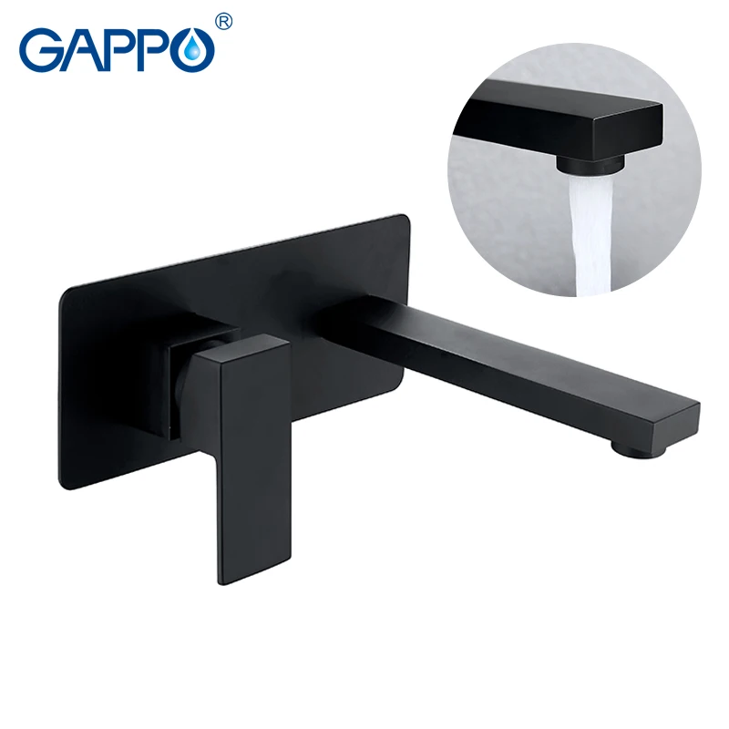 Смесители для умывальника GAPPO настенный кран черного цвета Водопад ванной