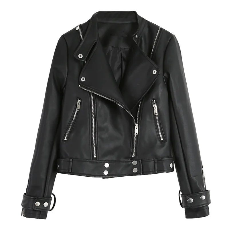 Женские пальто из основной коллекции Новинка 2017 уличный стиль весна кожаная