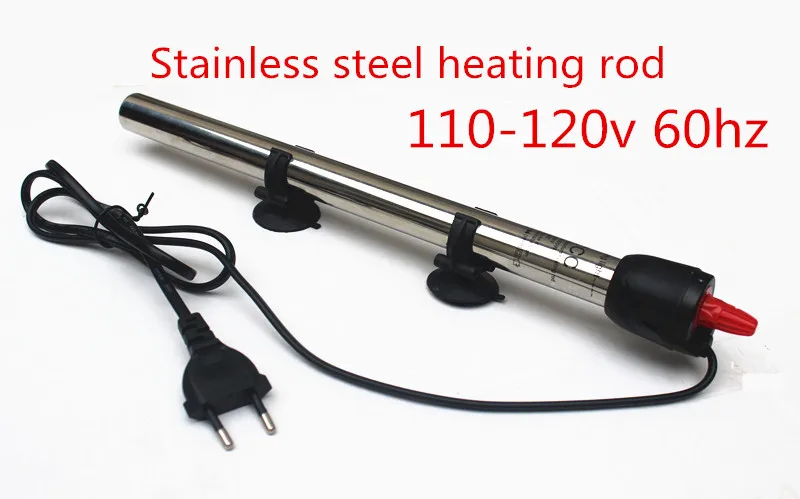 Stainless steel 110V 50 Вт-500 Вт 220 В нагревательный стержень из нержавеющей стали, европейские правила, нагревательный стержень для аквариума, термостат с контролем температуры - Цвет: Stainless steel 110V