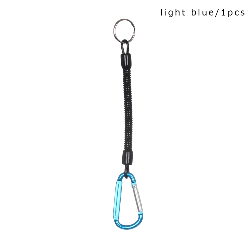 light blue 1 шт. Тактический выдвижной пружинный эластичный трос инструмент безопасности снаряжение анти-потеря брелок для телефона для наружного туризма кемпинга - Цвет: light blue
