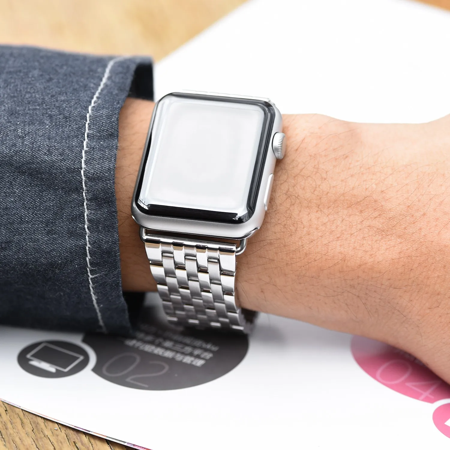 HOCO ремешок из нержавеющей стали для Apple Watch Band 44 мм 42 40 38 Серия 1 2 3 4 Бабочка Пряжка