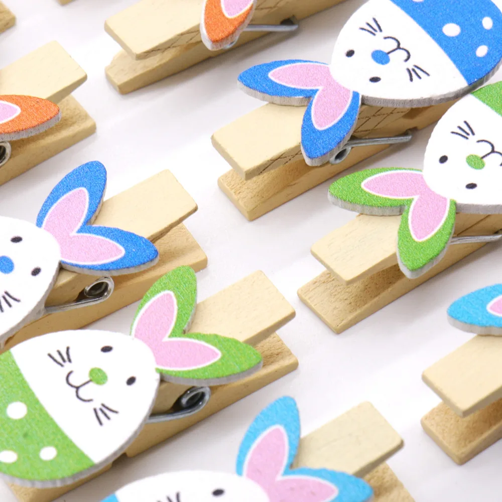 Деревянные зажимы для яиц и кроликов 12 шт./лот одежды фотобумага прищепка