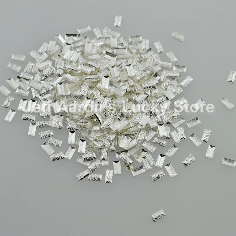 500 шт Золотые Серебряные Матовые металлические 3d украшения для дизайна ногтей