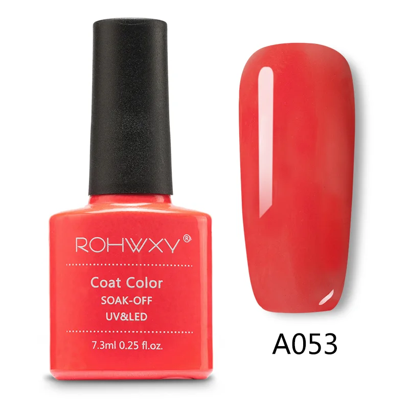 A053 ROHWXY Гель-лак для ногтей, лак для краски, верхнее покрытие, гибрид, впитывается, органический УФ светодиодный Гель-лак для ногтей, Блестящий лак для ногтей - Цвет: A053