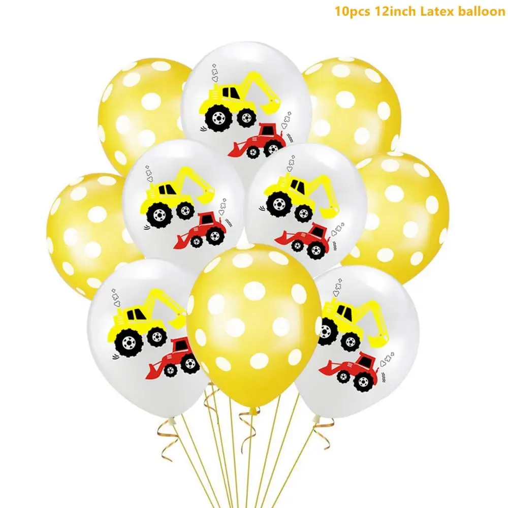 Truck Balloons 5 Taoup 10 шт. автомобильные воздушные шары для грузовиков латексные строительные машины тематические вечерние украшения для вечеринки на день рождения для мальчиков - Цвет: Truck Balloons 5