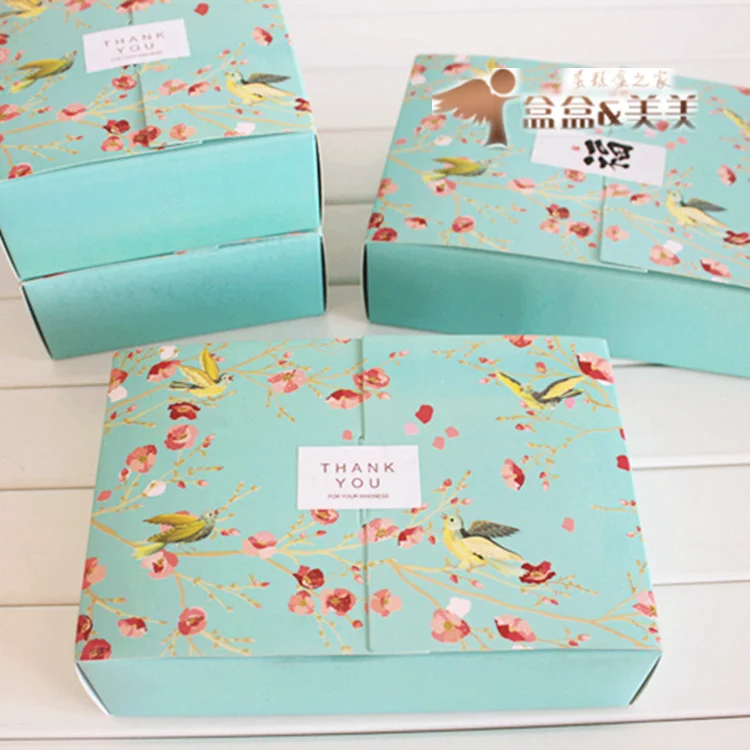 Квадратная Осенняя коробка с цветами 50 г 4 шт. упаковка для mooncake выпечки яичного