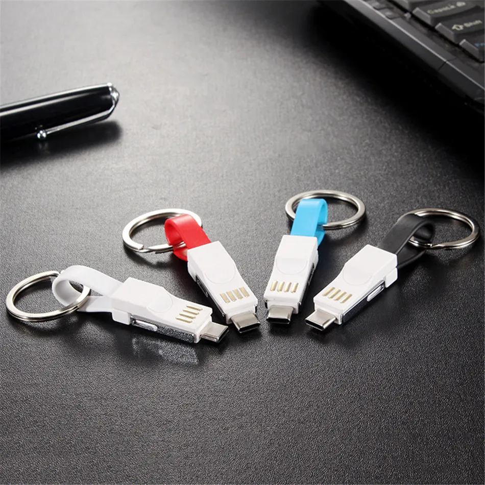 3 в 1 Мини брелок usb кабель Micro Тип usb C для iPhone X XS MAX XR iPod Зарядное устройство синхронизации данных Магнитная Зарядка плоский кабель Шнур