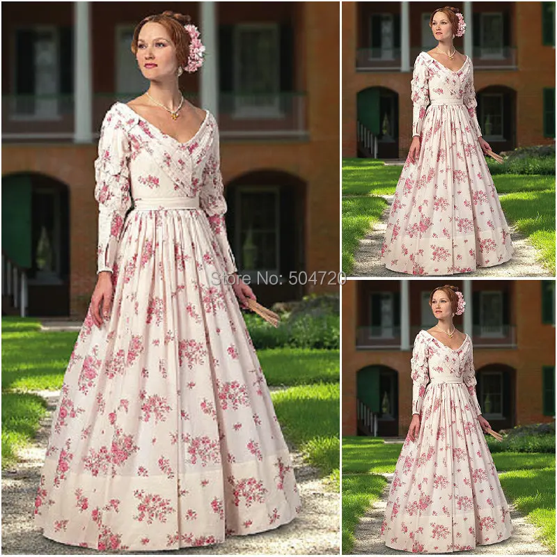 MadeR-693 на заказ винтажные костюмы 1860 s гражданская война Южное бальное свадебное