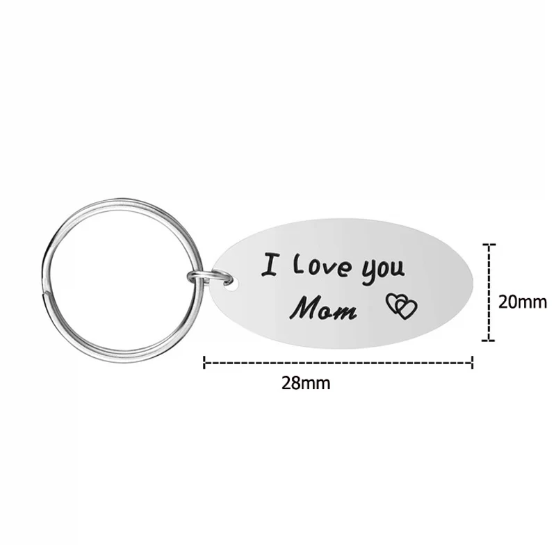 Брелок для ключей с ручной штамповкой Я люблю тебя папа мама подарок отцу и