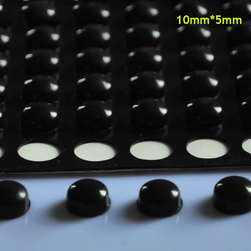 

128pcs 10mm*5mm black self adhesive soft anti slip bumpers silicone rubber feet pads great silica gel shock absorber