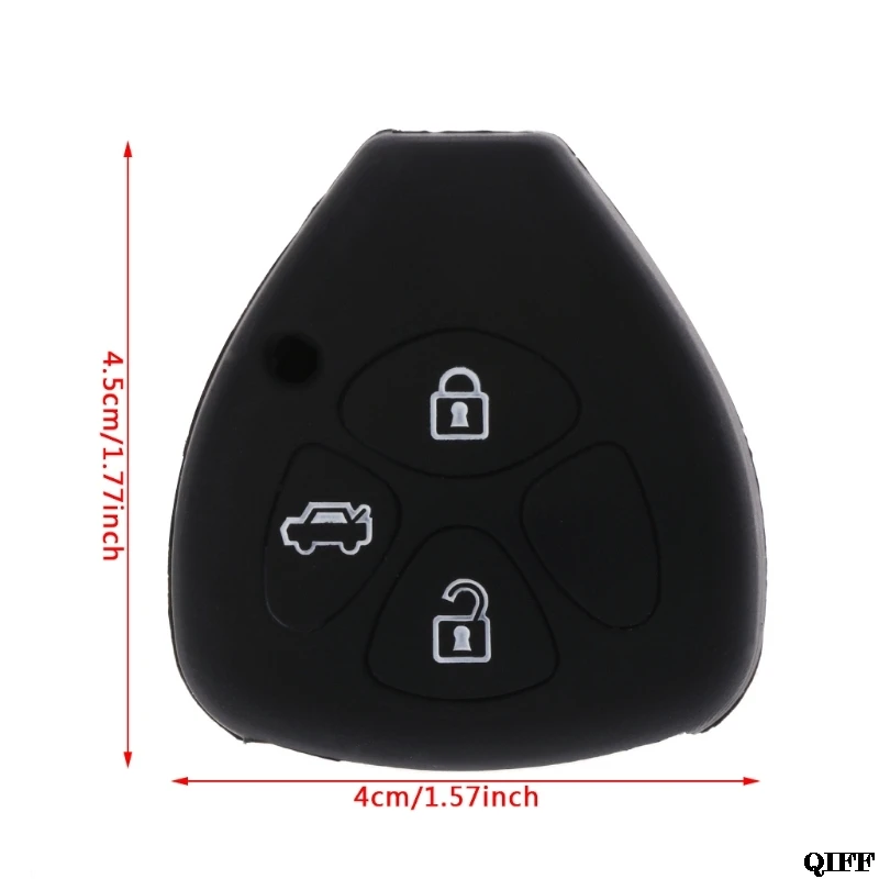 Прямая поставка и оптовая продажа 3 кнопочный силиконовый чехол для ключей Fob Toyota