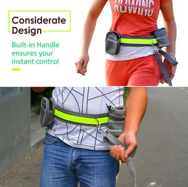 Поводок для собак Hands Free, Поводок для прогулок и бега, поводок для собак, поводок для собак, регулируемый поводок для собак, светоотражающий мешок